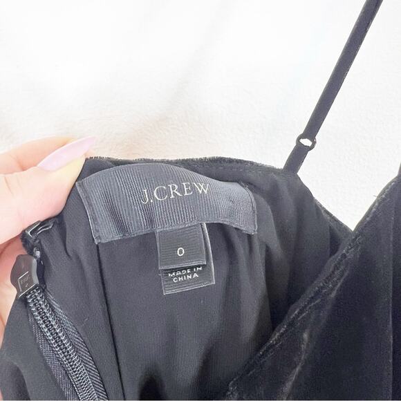 J. Crew Sleeveless Cropped Wide Leg Velvet Jumpsuit 0 Black - Picture 6 of 8